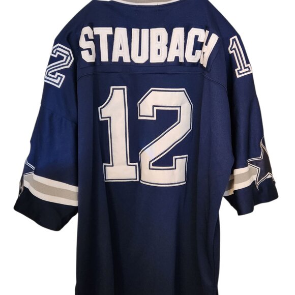 Roger Staubach Cowboys Mitchell & Ness Throwback Authentics Jersey Size 60 Blue - Picture 2 of 9